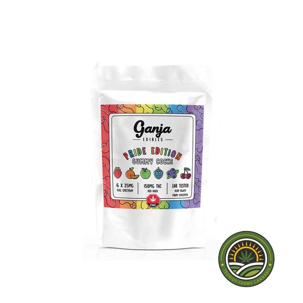 GANJA EDIBLES – PRIDE EDITION GUMMY COCKS – 6 X 25MG THC