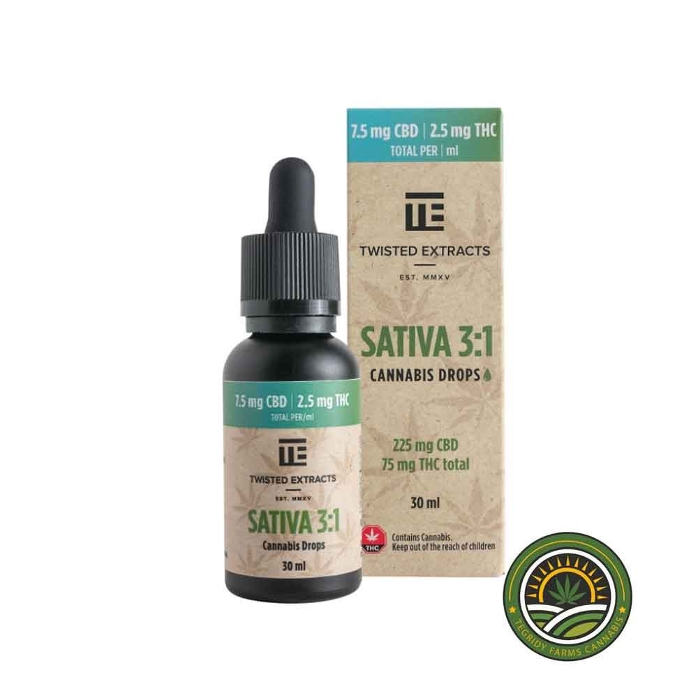 TWISTED EXTRACTS – CANNABIS DROPS CBD : SATIVA – 3:1
