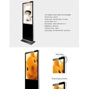 42 inch free standing digital signage,large digital display,kiosk media player