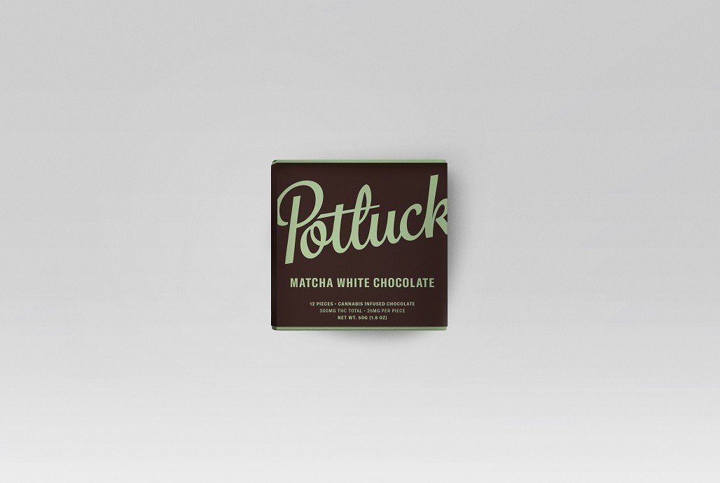 Potluck Chocolate – Matcha White Chocolate 300mg THC