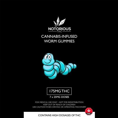 Notorious THC – Neon Worms Gummies (175MG THC)