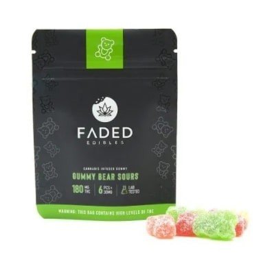 FADED Gummy Bear Sours – 180mg $18.00