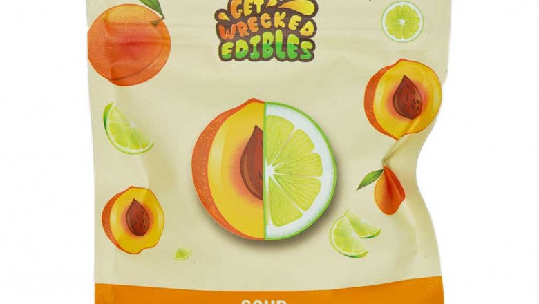 Get Wrecked Edibles – Sour Peaches 150mg THC