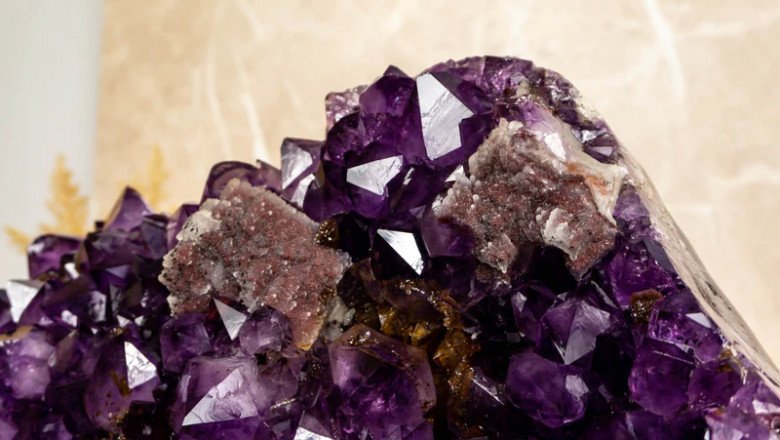 Pair of Tall Amethyst Cathedral Geodes