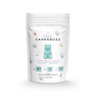 Tropical Fruit Punch 300MG THC Gummy Bears By CannaBuzz