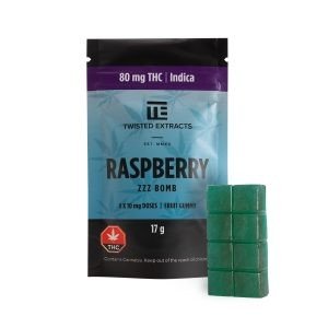 Twisted Extracts Raspberry ZZZ Bomb 80mg THC Indica