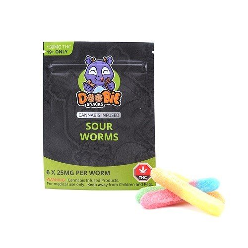 SOUR WORMS 150MG THC BY DOOBIE SNACKSS