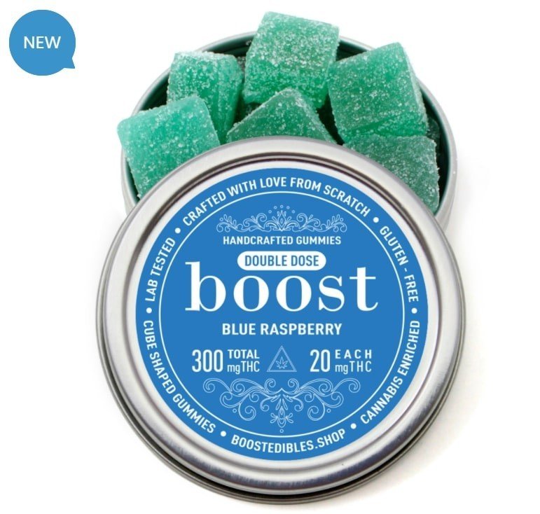 Boost Edibles  THC Gummies – Blue Raspberry  300mg