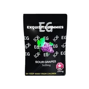 Exquisite Gummies Sour Grape 100mg THC
