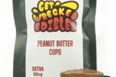 Get Wrecked Edibles – Peanut Butter Cup 100mg THC (Sativa)
