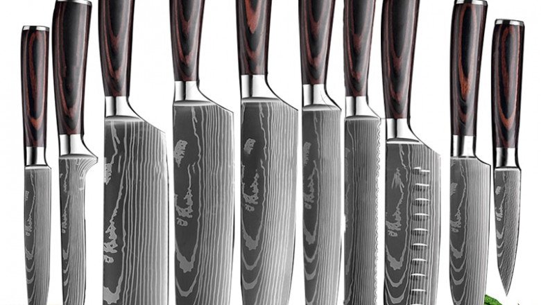 Japanese Kitchen knives Laser Damascus Pattern Chef Knife Sharp Santoku Cleaver Slicing Utility Knives Tool Dropshipping - Hibritz