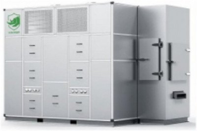 Sludge dewatering machine, with large processing capacity and high drying index