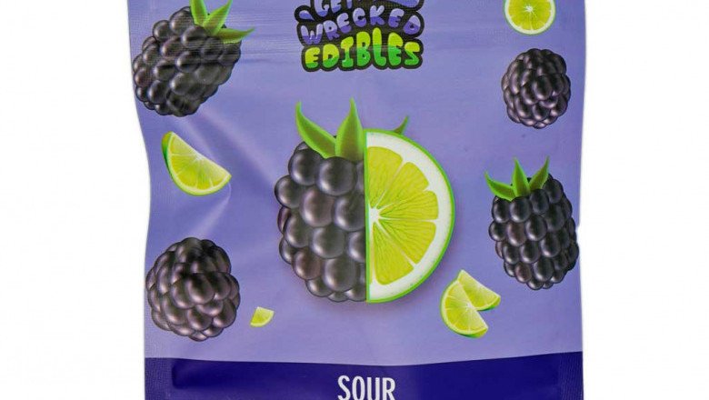 Get Wrecked Edibles – Sour Blue Raspeberry 150mg THC