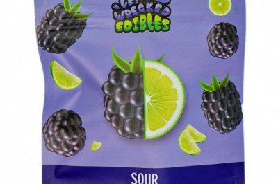 Get Wrecked Edibles – Sour Blue Raspeberry 150mg THC