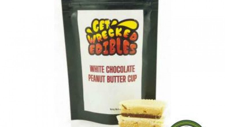 GET WRECKED EDIBLES – WHITE CHOCOLATE PEANUT BUTTER CUPS – 50MG – 300MG VARIOUS