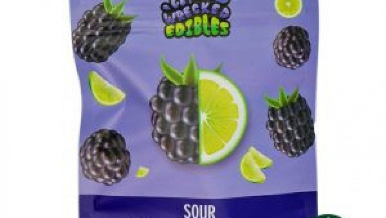 Get Wrecked Edibles –Sour Blue Raspeberry 150mg THC