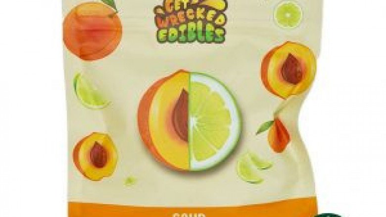 Get Wrecked Edibles –Sour Peaches 150mg THC