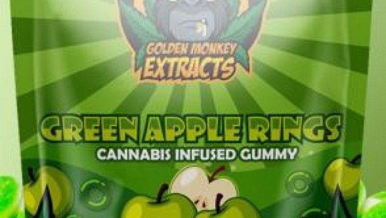 Golden Monkey Extracts –Green Apple Rings Gummy 240mg THC : 100mg CBD