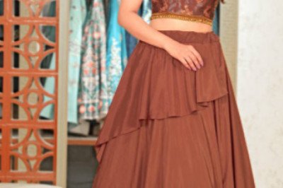 Bollywood Designer Crop Top Lehenga with Dupatta Online | Party Wear Crop Top Lehenga Design | Ethnic Plus