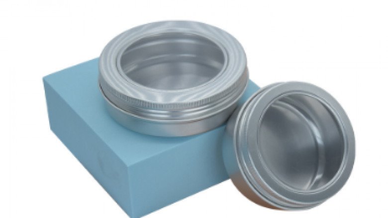 A round multi-purpose aluminium box,Candy, Tea, Cosmetics are all possible